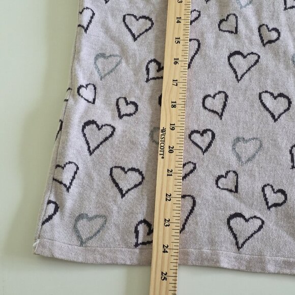 Olsen Sweater Womens US 8 Lavender Heart Shapes AOP LS V Neck Cotton Boho Casual - Picture 9 of 16